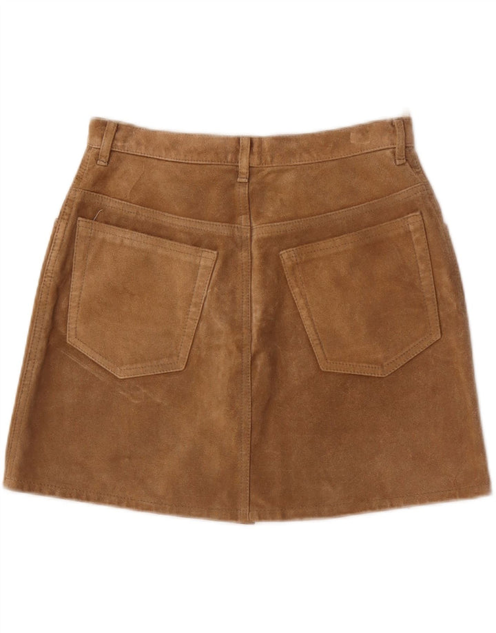 Sisley Femme Mini-Jupe En Daim IT 44 Medium W28 Cuir Marron