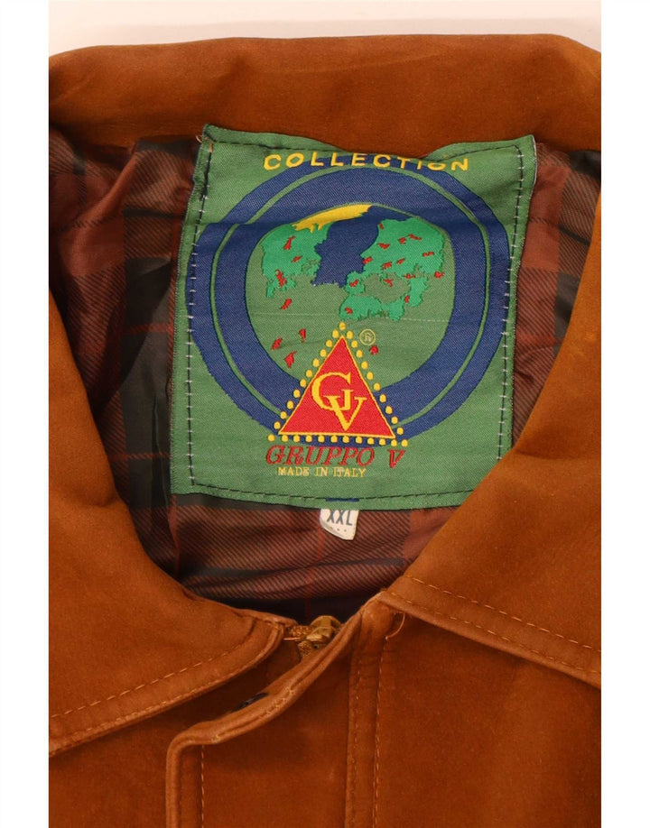 Gruppo V Veste Bomber en Daim pour Homme UK 44 2XL Marron