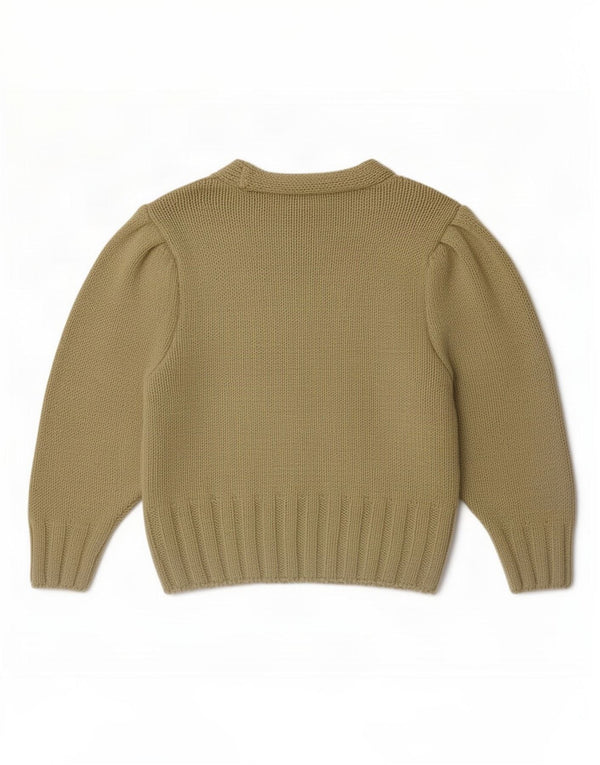 Zara Cardigan Femme Pull UK 10 Petit Coton Vert