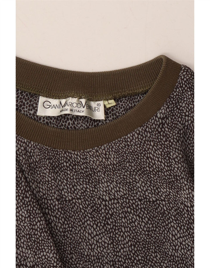 GIAN MARCO VENTURI Mens T-Shirt Top Large Grey Spotted Vintage Gian Marco Venturi and Second-Hand Gian Marco Venturi from Messina Hembry 