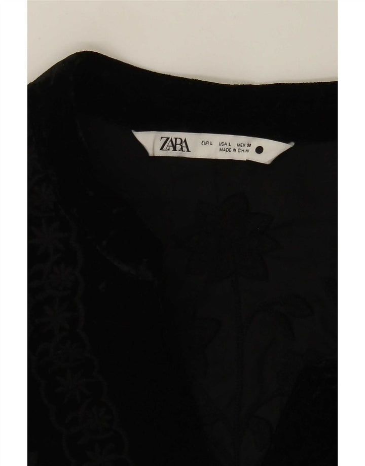 Zara Womens Bomber Jacket UK 16 Grand Noir Floral