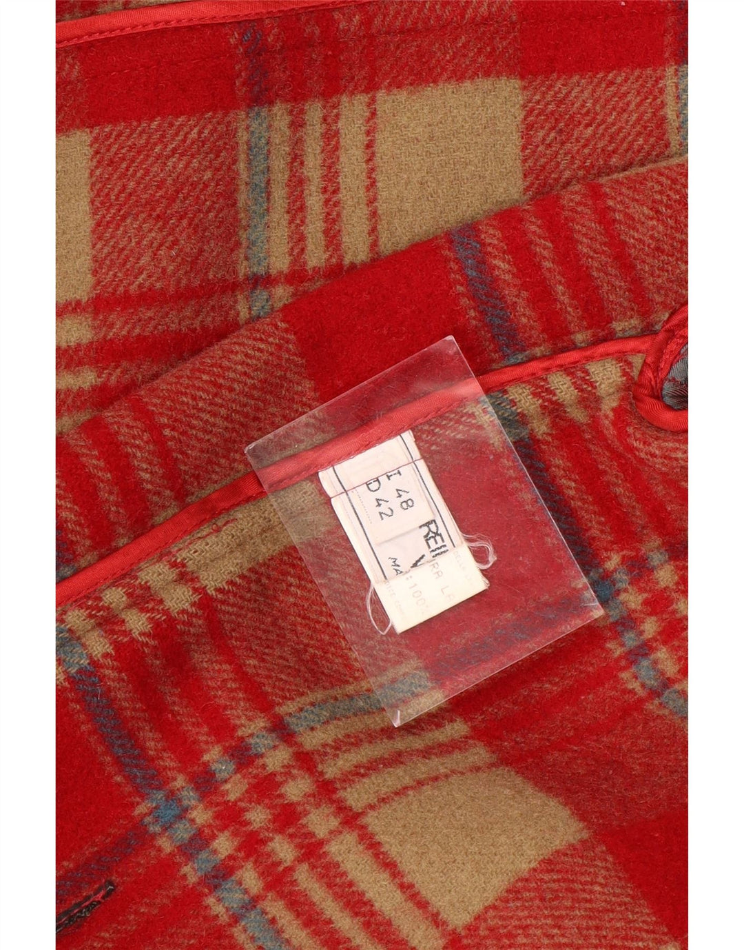 VINTAGE Duffle Coat Femme IT 48 XL Laine Rouge