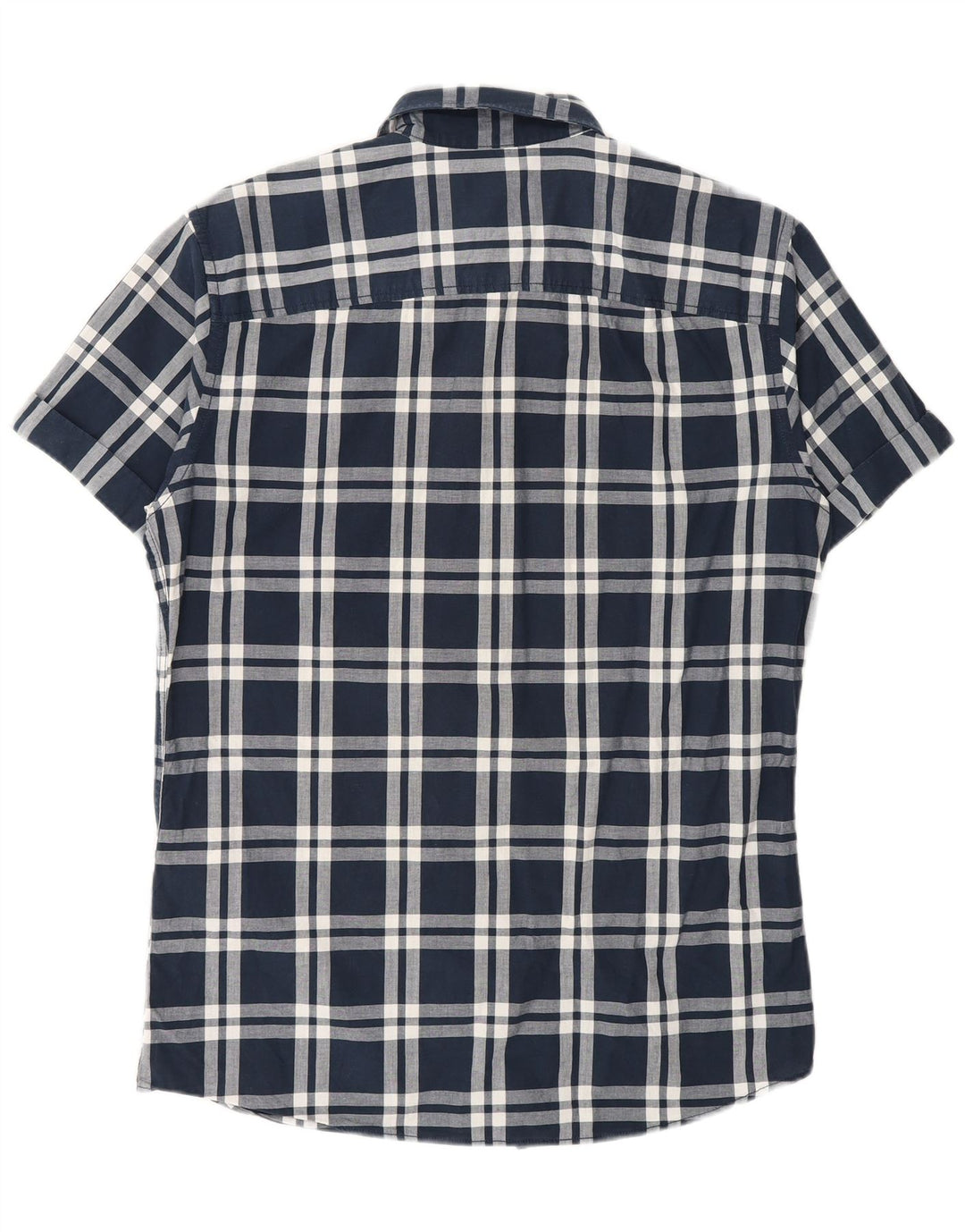 Jack & Jones Chemise à Manches Courtes Homme Bleu Marine Moyen à Carreaux Coton