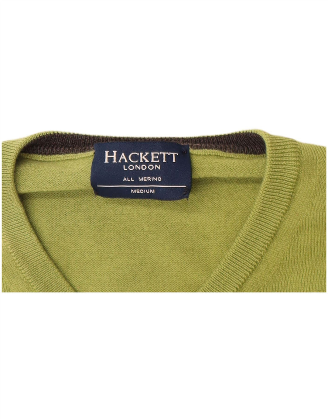 Hackett Pull Col V Homme Vert Moyen Laine Mérinos