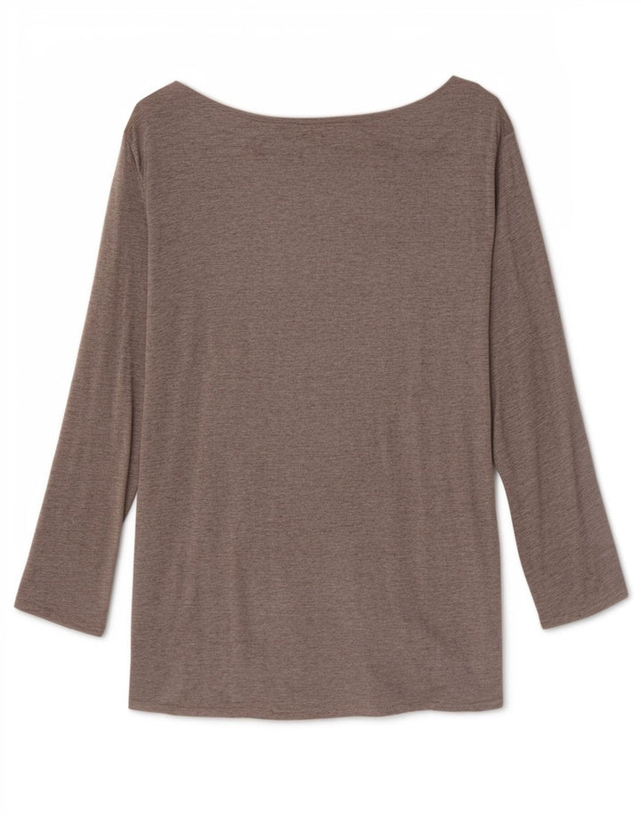 Massimo Dutti Haut Femme Manches 3/4 UK 12 Gris Moyen Viscose