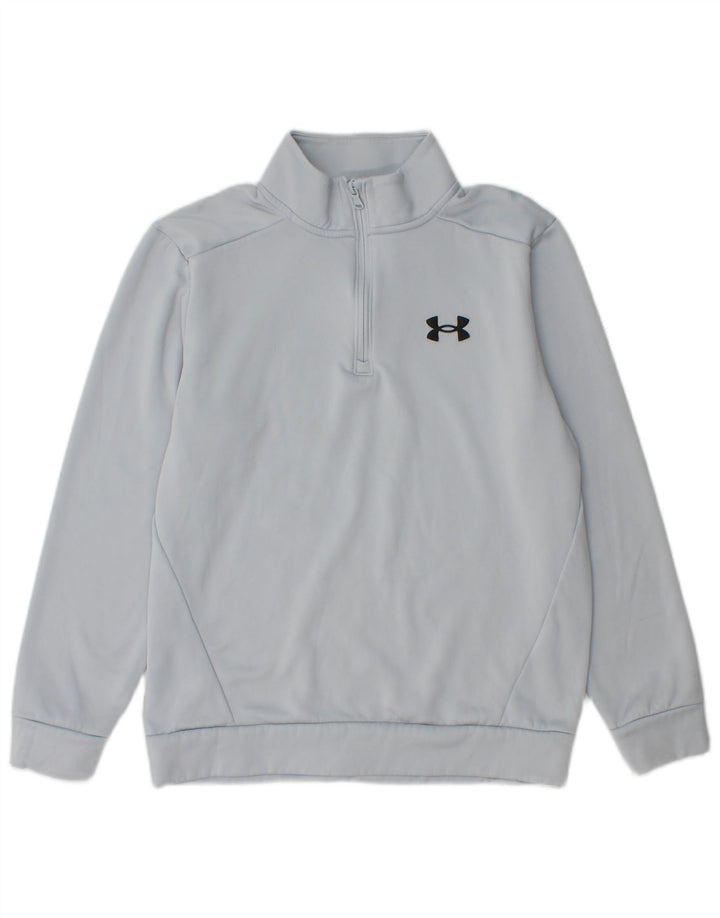 UNDER ARMOUR Womens Oversized Zip Neck Sweatshirt Jumper UK 10 Small Grey