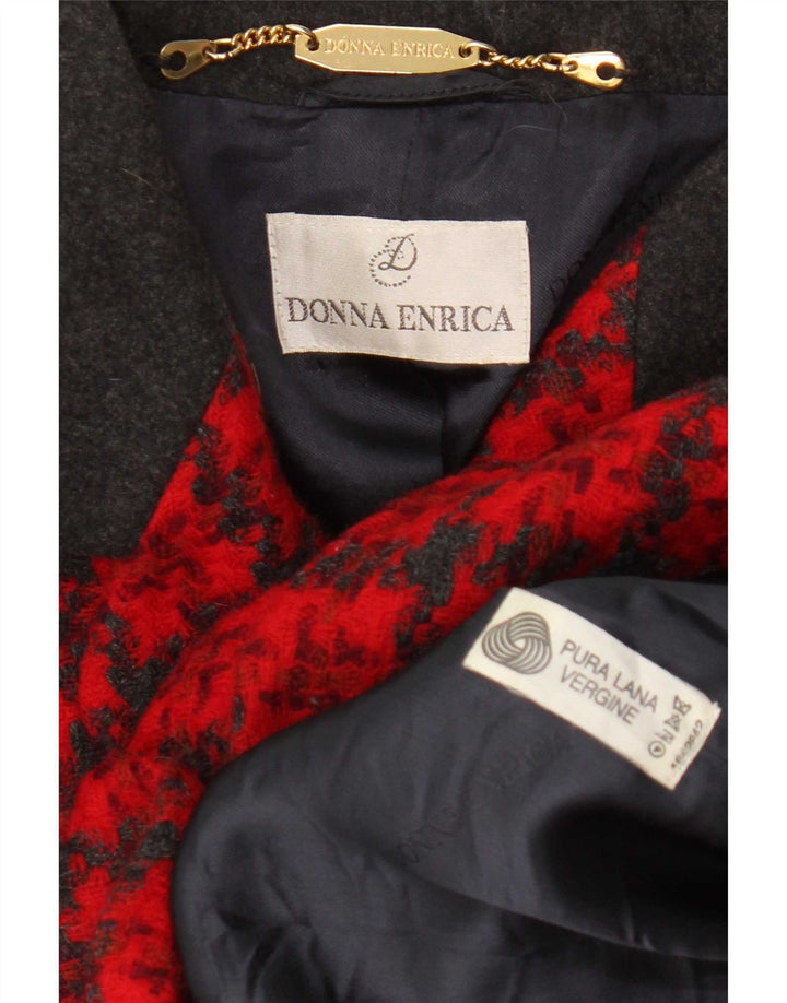 Donna Enrica Veste blazer à 3 boutons pour femme UK 16 Grand pied-de-poule rouge
