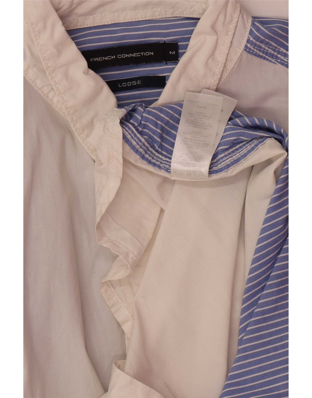 French Connection Chemise Homme Coton Colorblock Blanc Moyen