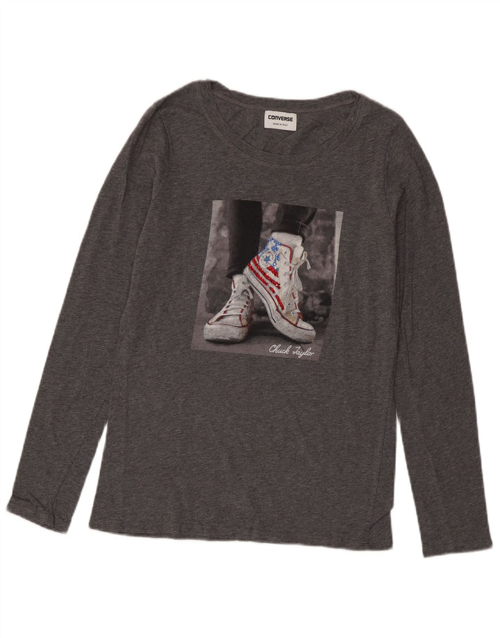 Converse Chuck Taylor Graphic Top à manches longues pour femme Gris moyen UK 12