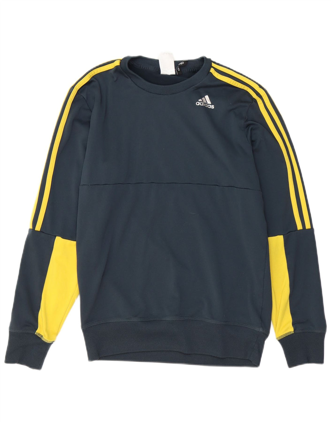 ADIDAS Hommes Climalite Sweatshirt Jumper Petit Vert Colorblock Polyester