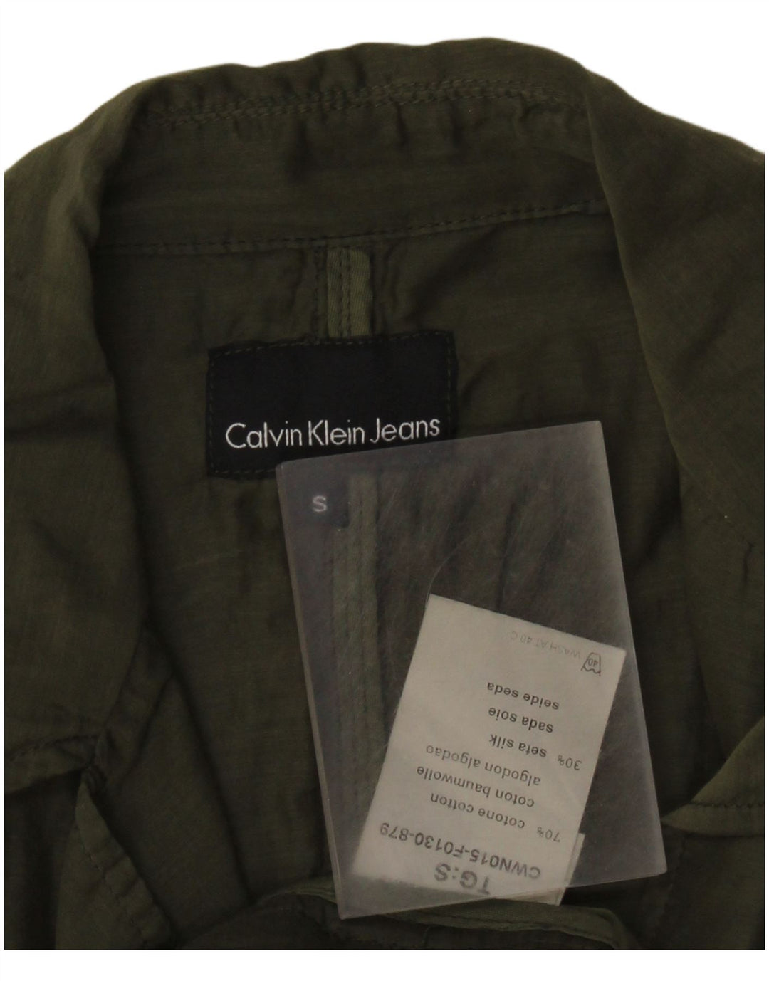 Calvin Klein Jeans Veste blazer à 2 boutons pour femme UK 10 Petit coton vert