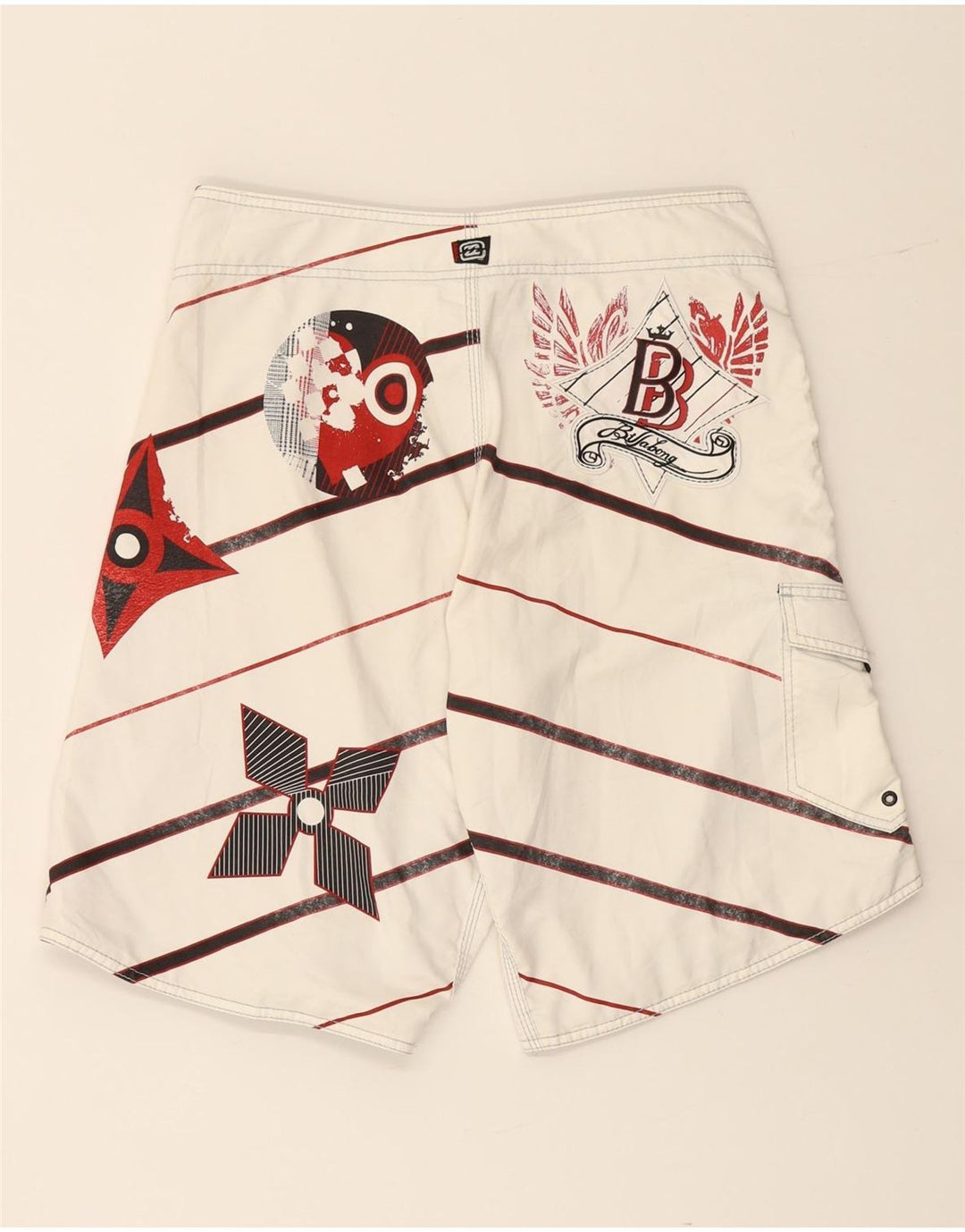 BILLABONG Short de Bain Graphique Homme Rayé Blanc Cassé Moyen