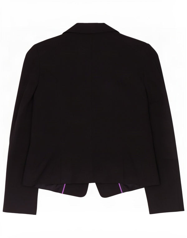 Oasis Veste blazer 1 bouton pour femme UK 12 Coton noir moyen