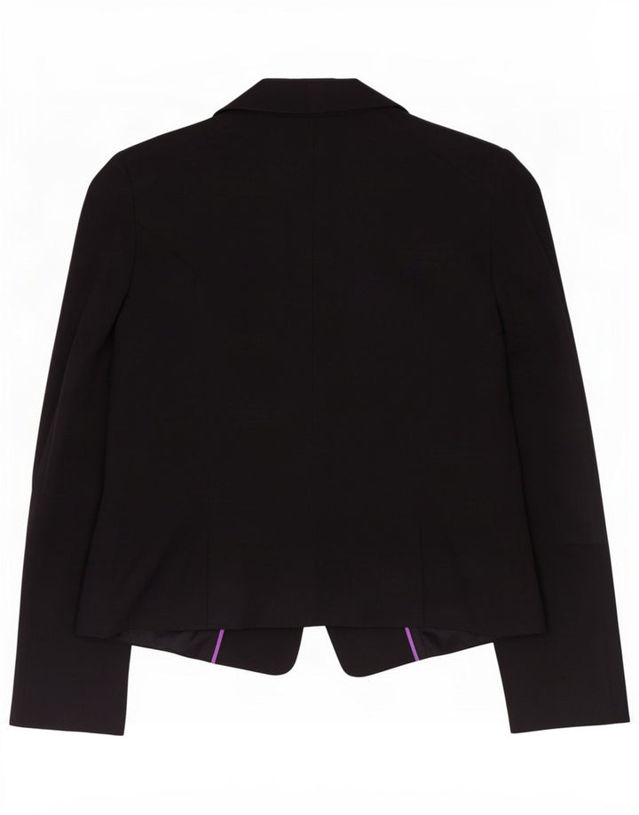 Oasis Veste blazer 1 bouton pour femme UK 12 Coton noir moyen