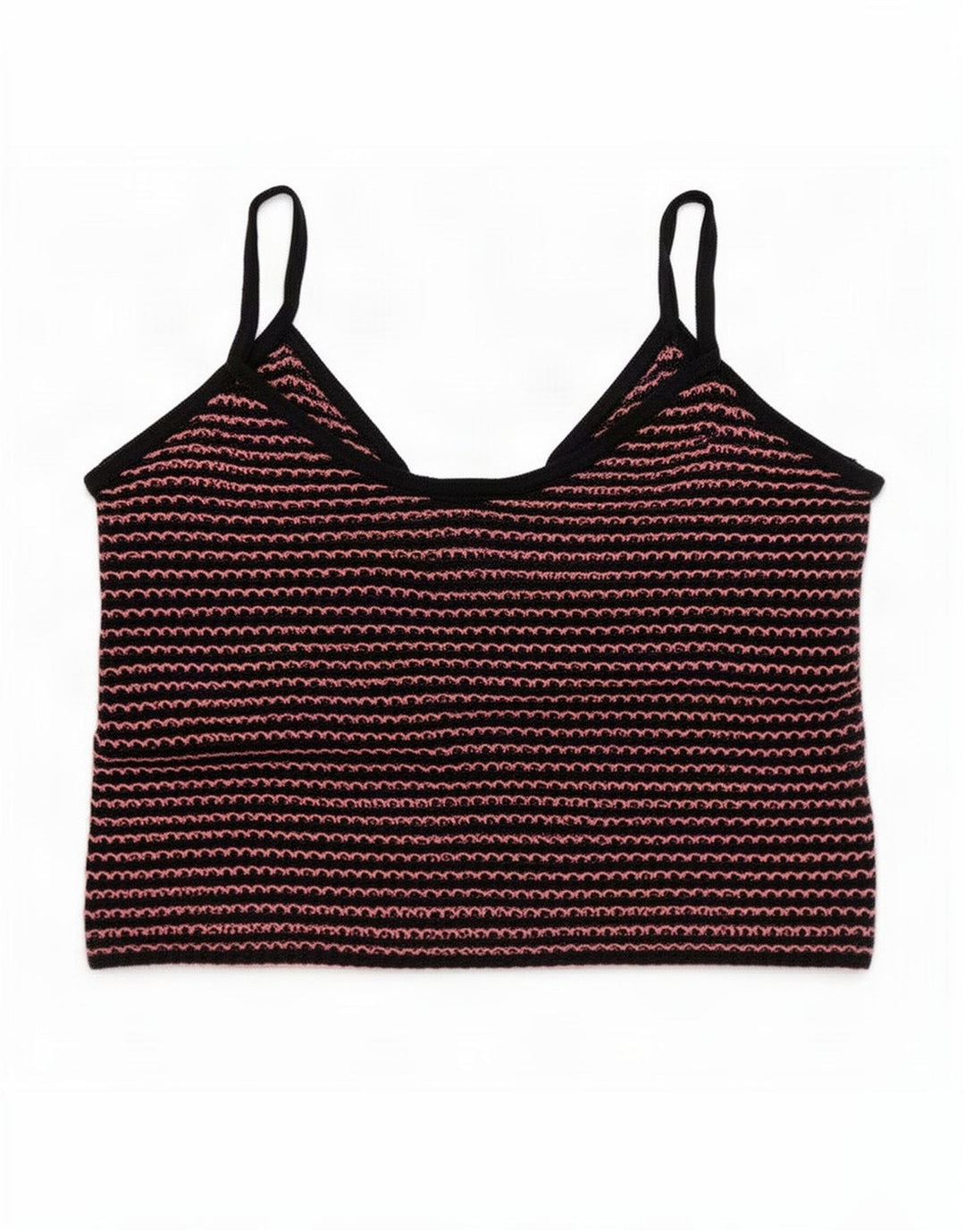 Zara Womens Crop Cami Top UK 10 Petit Bleu Marine Rayé