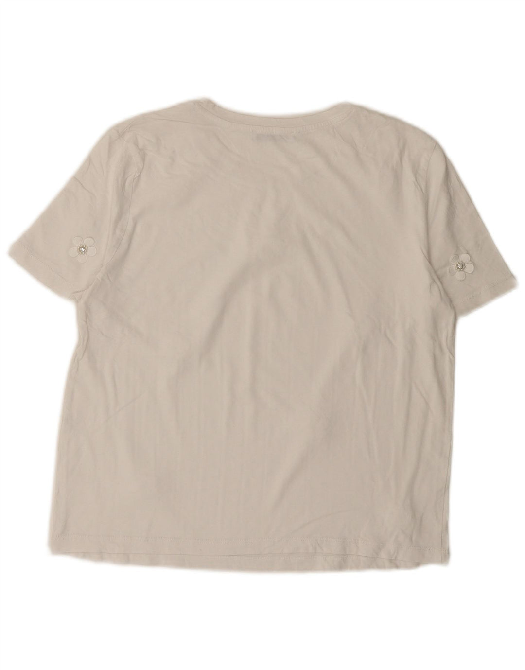 Zara Womens T-Shirt Top UK 14 Moyen Blanc Floral