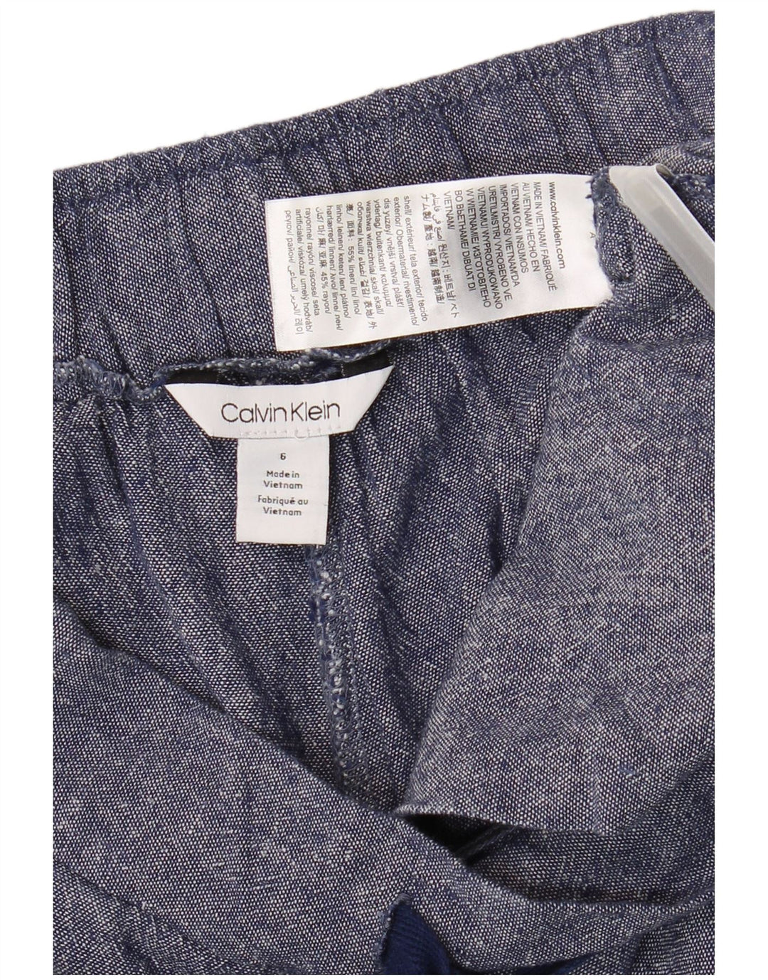CALVIN KLEIN Short décontracté pour femme US 6 Medium W30 Lin bleu marine