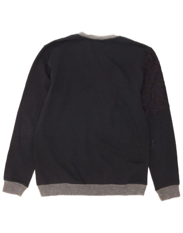 Zara Pull à col rond pour homme Petit color block bleu marine