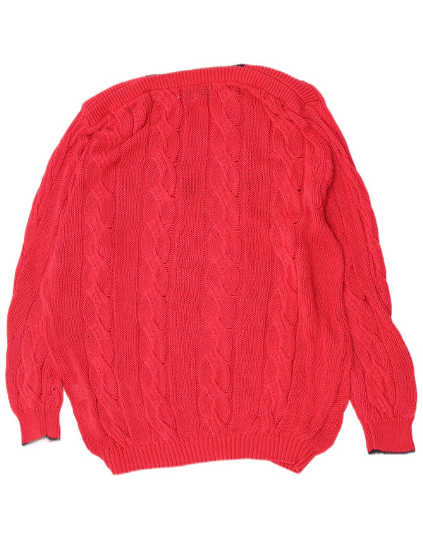 St. Germain Womens Graphic Boat Neck Jumper Sweater IT 46 Large Red Classic