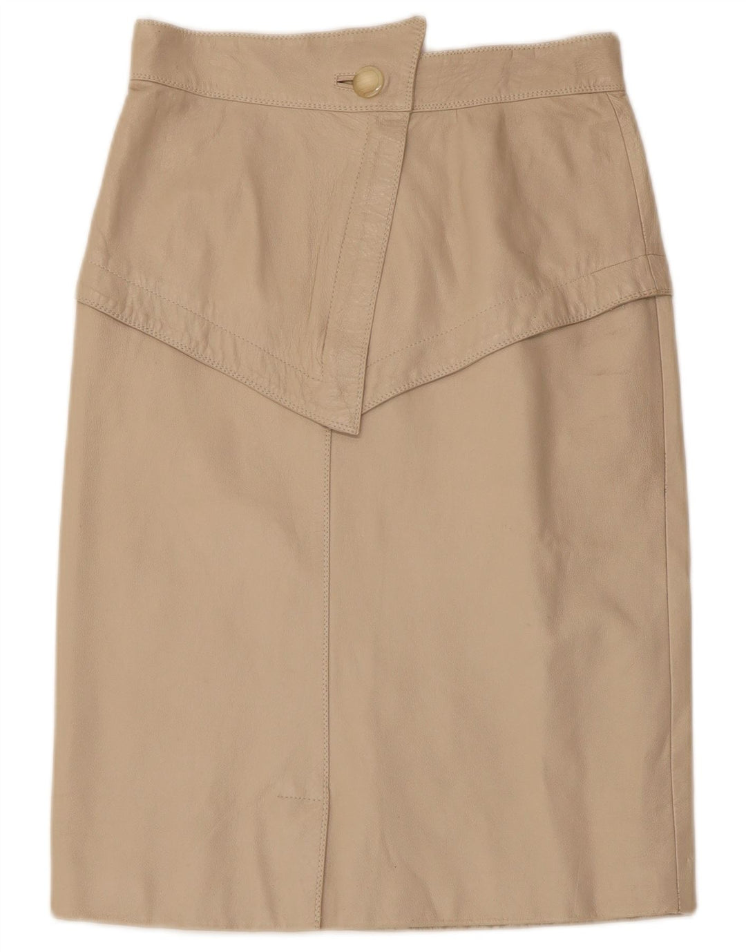 jupe en cuir femme vintage W28 Beige moyen
