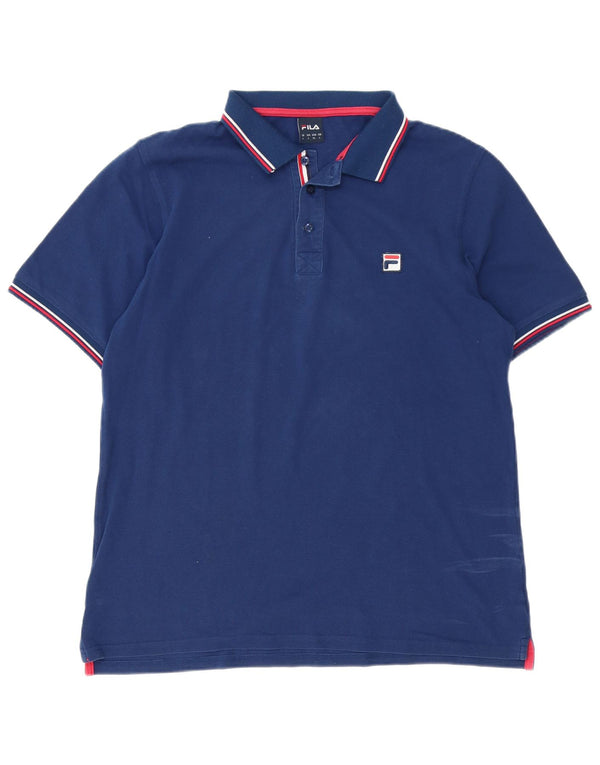 FILA Polo Homme Large Bleu Marine Coton