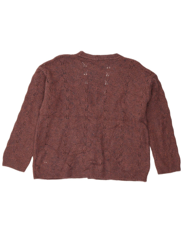 White Stuff Cardigan coupe ample pour femme UK 14 Acrylique marron moyen