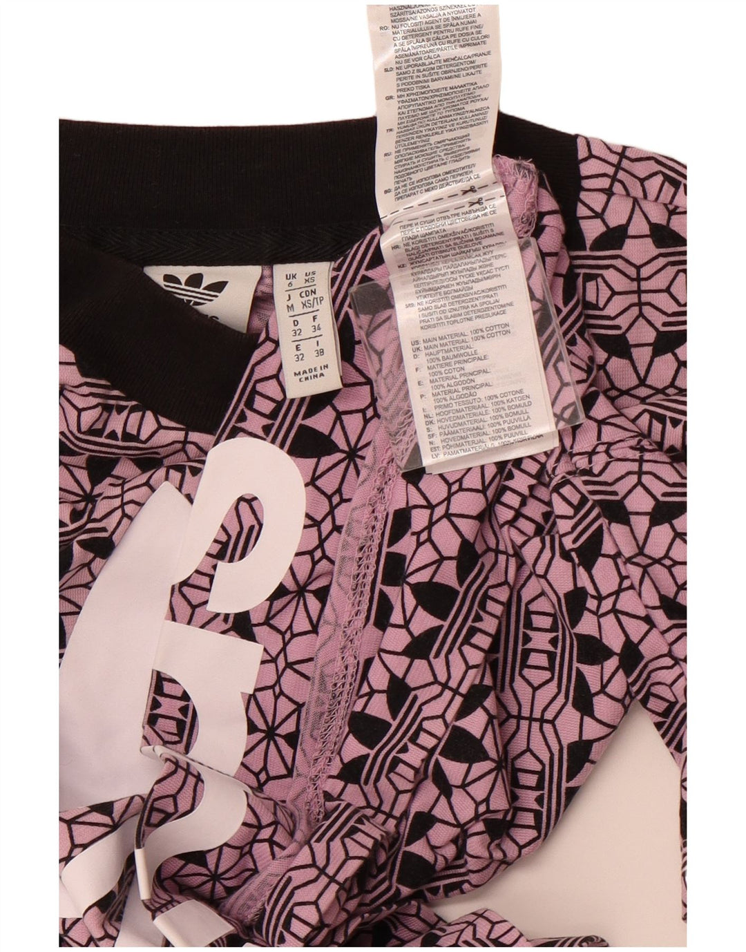 ADIDAS T-shirt court surdimensionné pour femme UK 6 XS Violet Coton