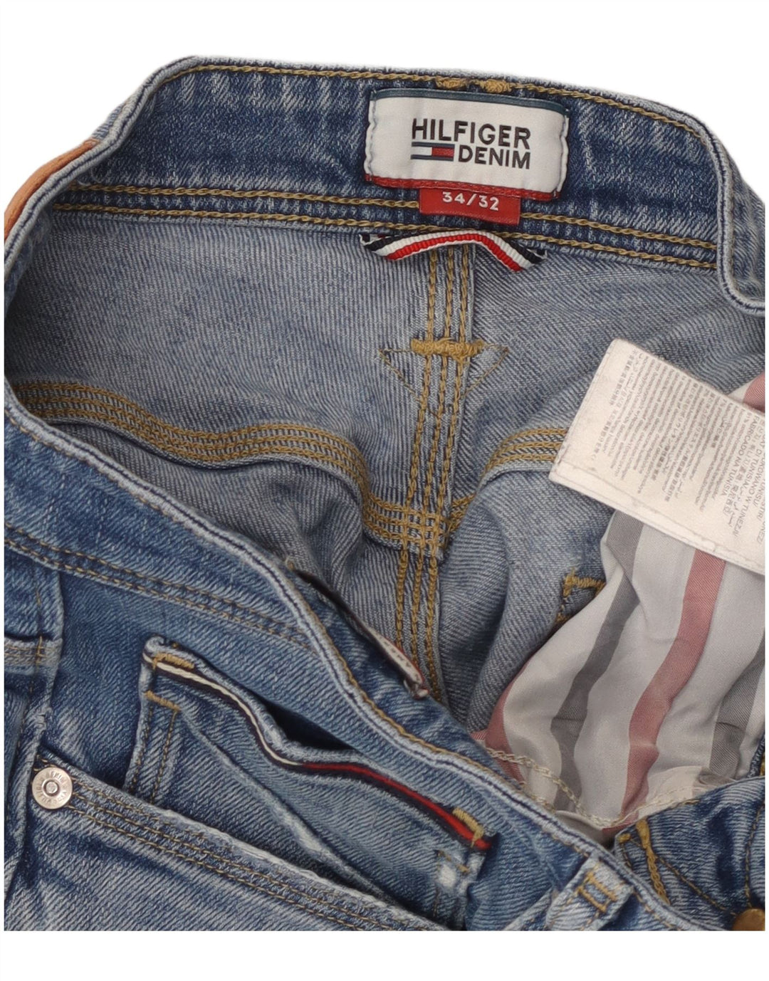 TOMMY HILFIGER Jean Bootcut Femme W34 L32 Bleu Coton