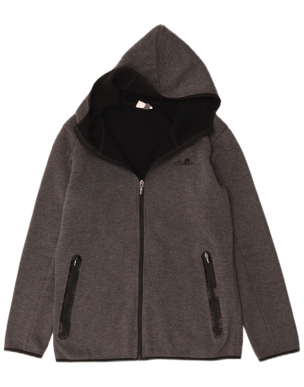 Ellesse Pull à capuche zippé pour homme Petit gris Polyester