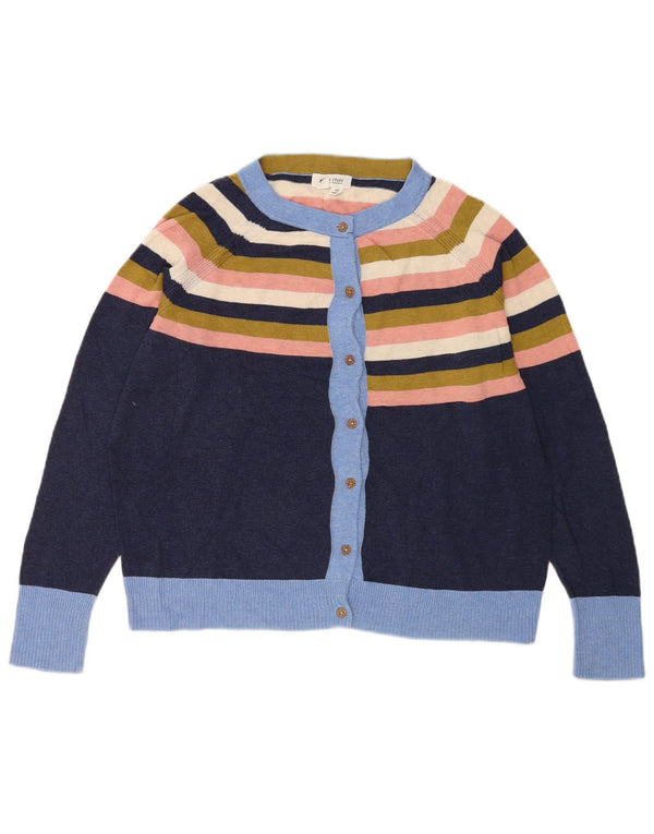 White Stuff Cardigan pour femme en coton rayé bleu marine UK 16 Large