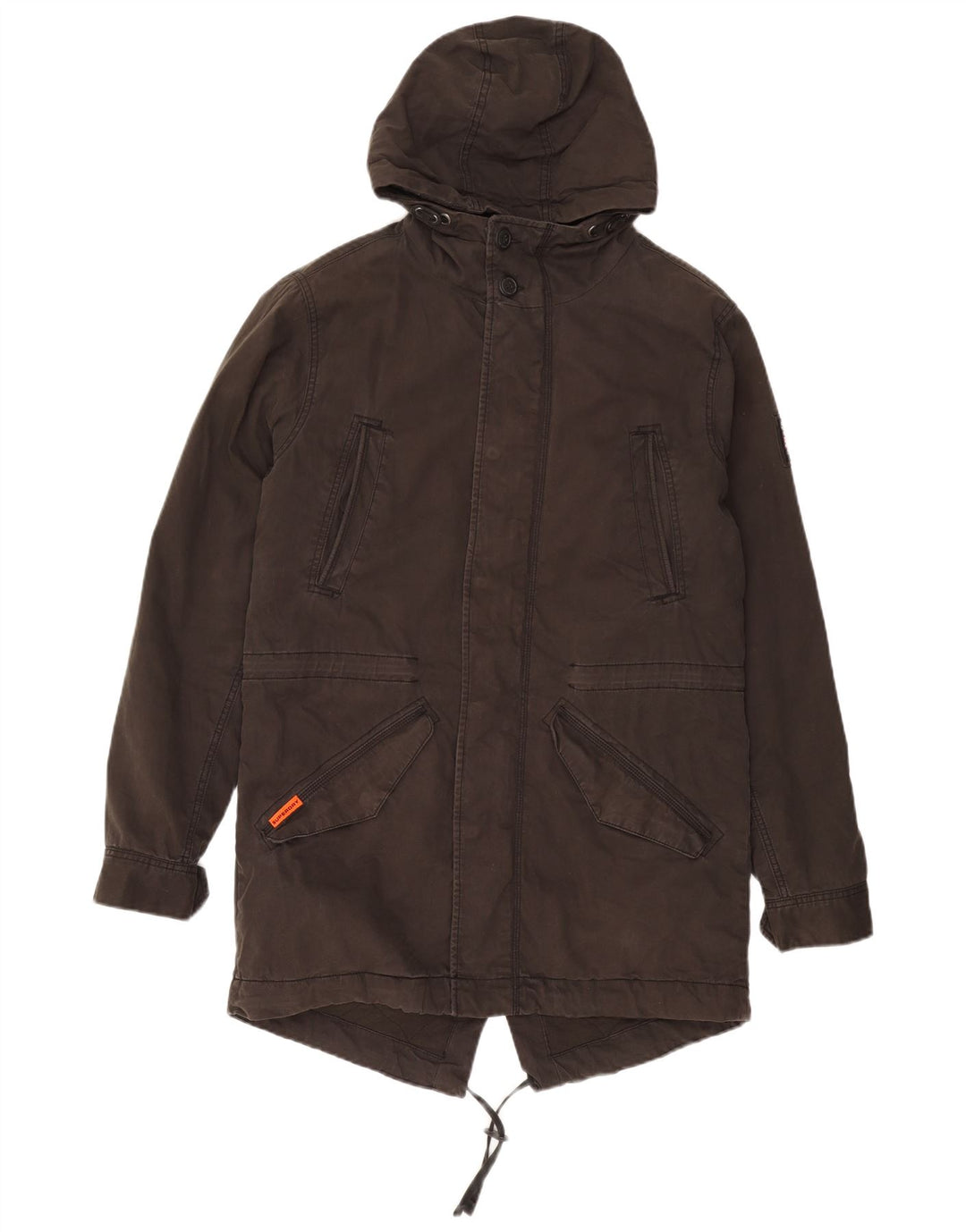 Superdry Parka à capuche militaire pour homme UK 40 Large Gris Coton