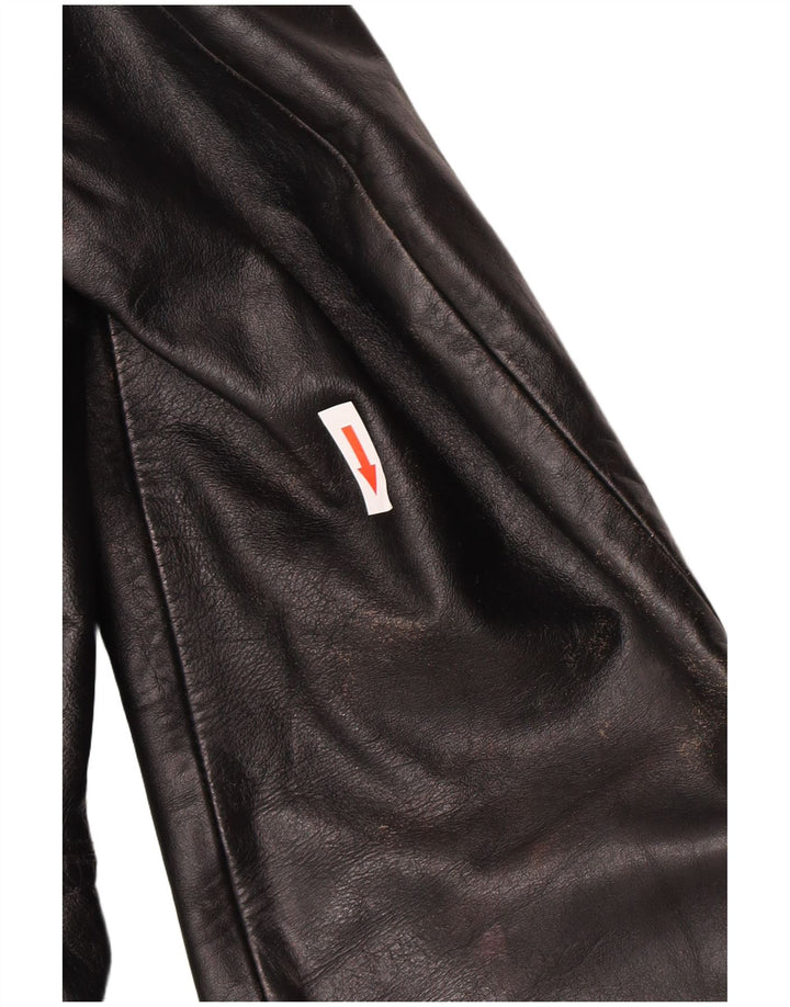 veste en cuir femme vintage UK 10 Petit cuir noir