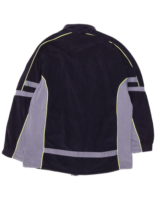Diadora Veste de survêtement en velours pour homme UK 42 Large Bleu marine Colourblock