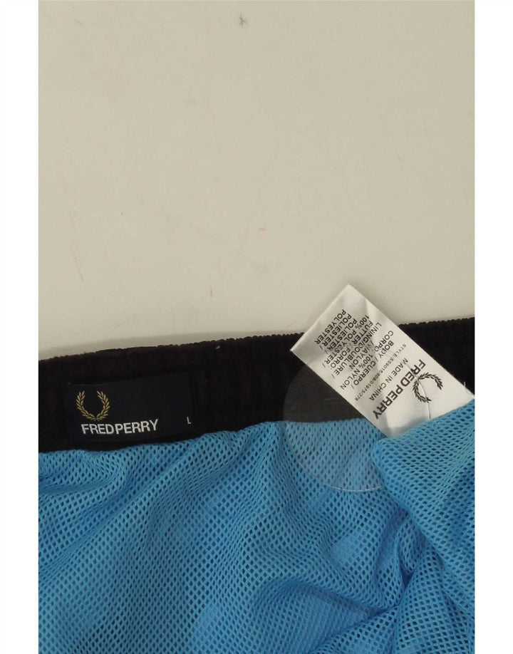 Fred Perry Short de Bain Homme Large Bleu Colorblock Nylon