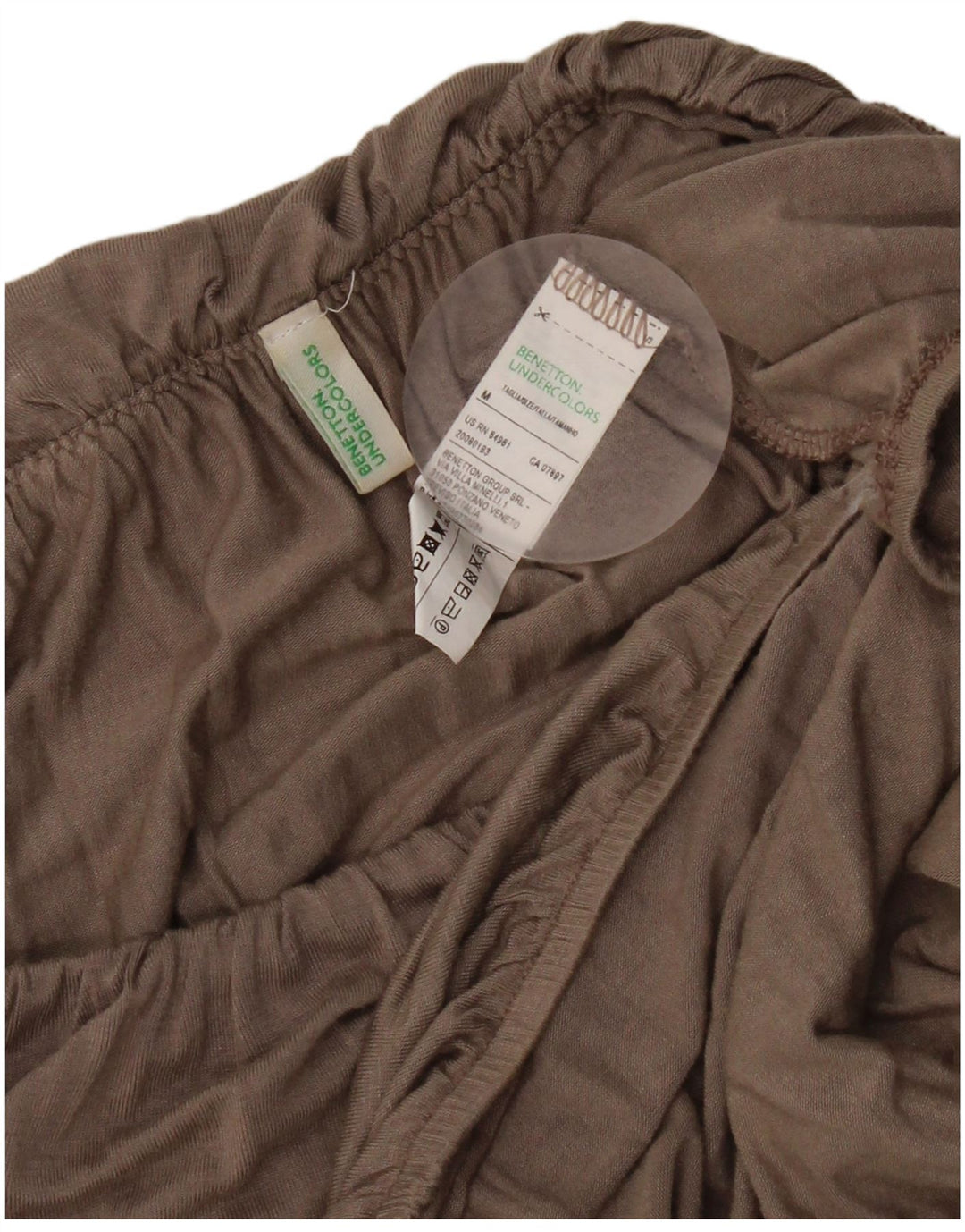 Benetton Haut court à épaules dénudées pour femme UK 42 Gris moyen Viscose