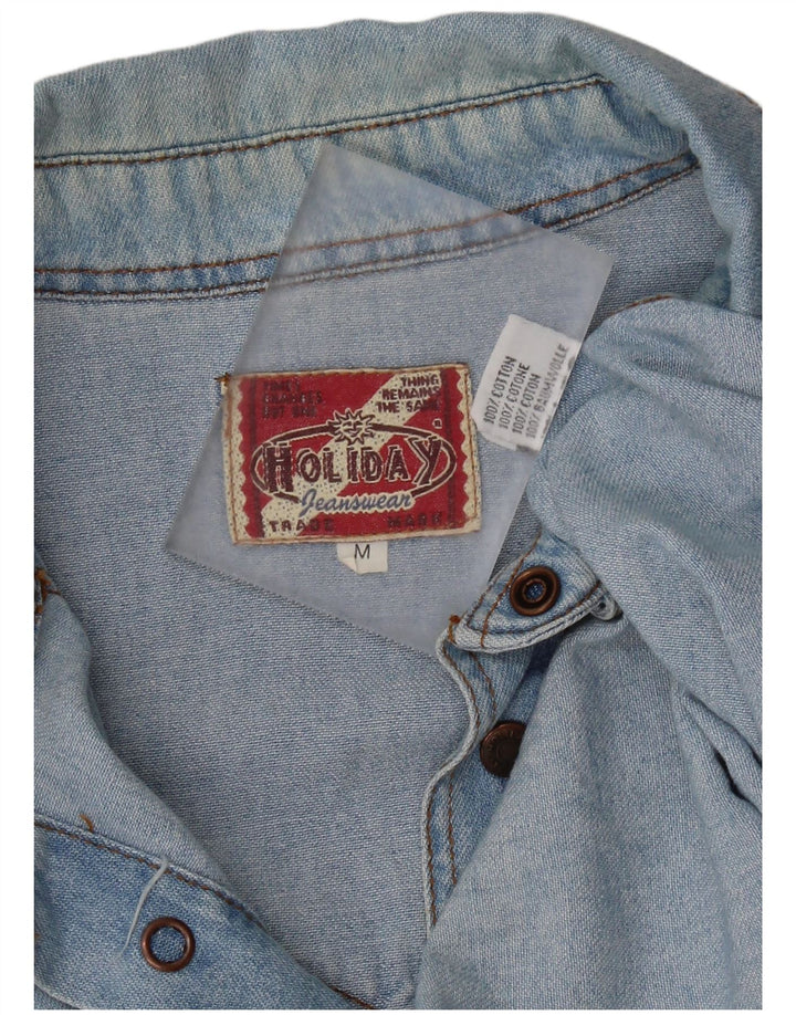 HOLIDAY Chemise en Jean Homme Bleu Moyen Coton