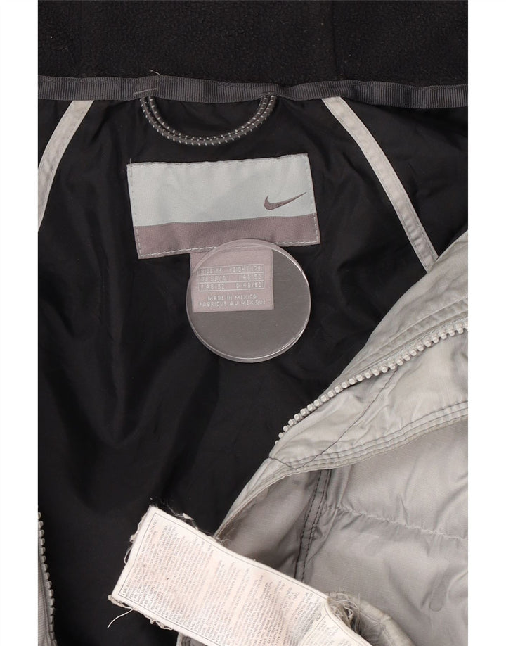 Nike Manteau rembourré à capuche coupe ample pour homme UK 39/41 Gris moyen Polyester