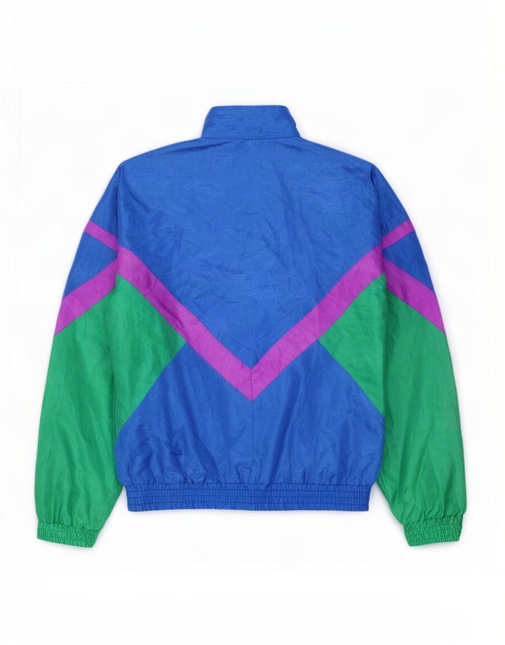 Creation Veste de survêtement graphique pour homme 2XL Bleu Colorblock Nylon