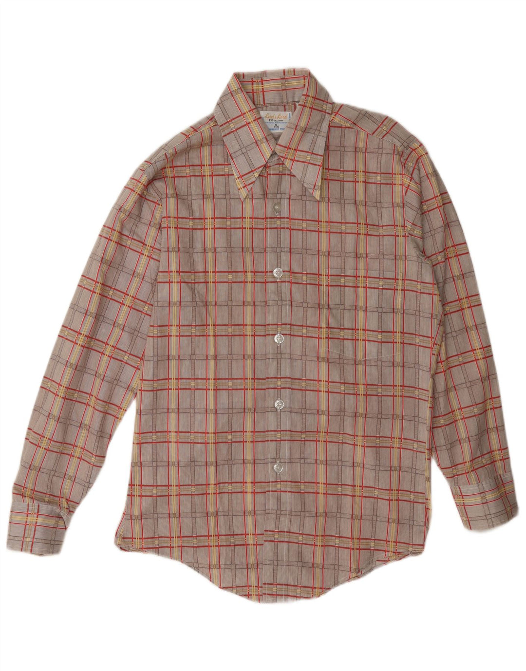 vintage Chemise Homme Taille 14 1/2 Petit Coton à Carreaux Brun