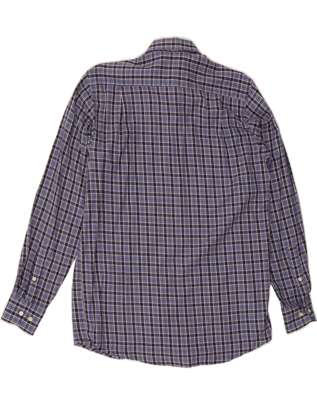 VINTAGE Mens Flannel Shirt UK 39/40 Medium Blue Check Cotton Vintage Vintage and Second-Hand Vintage from Messina Hembry 