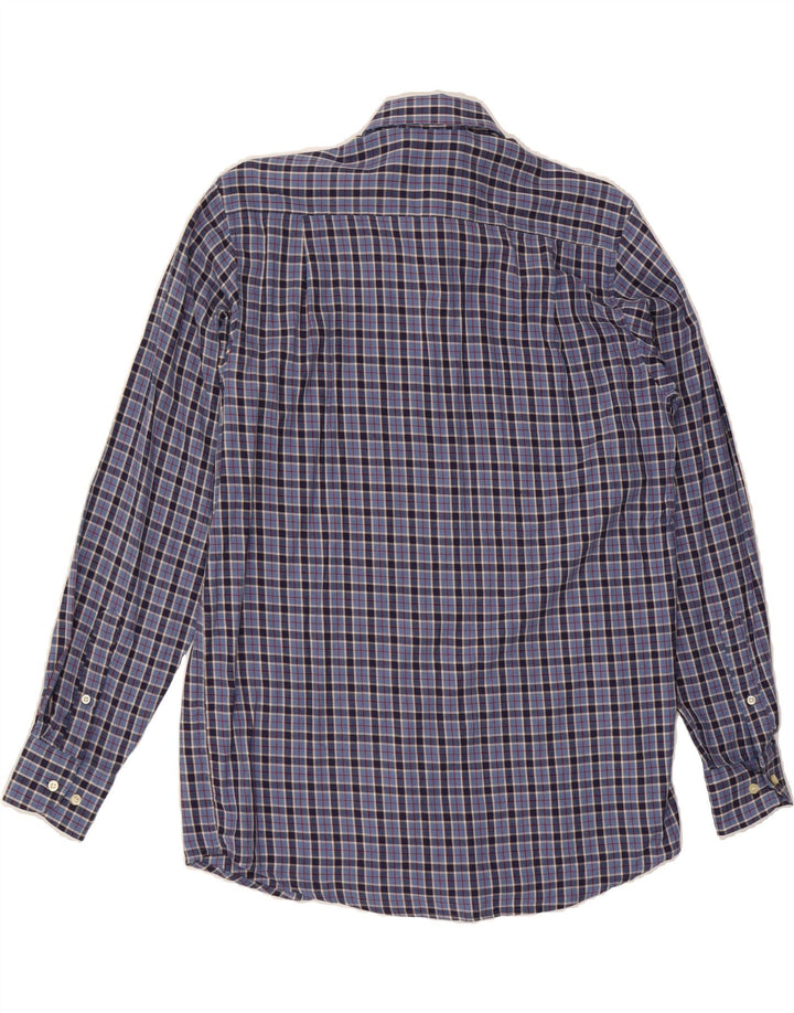 VINTAGE Mens Flannel Shirt UK 39/40 Medium Blue Check Cotton Vintage Vintage and Second-Hand Vintage from Messina Hembry 