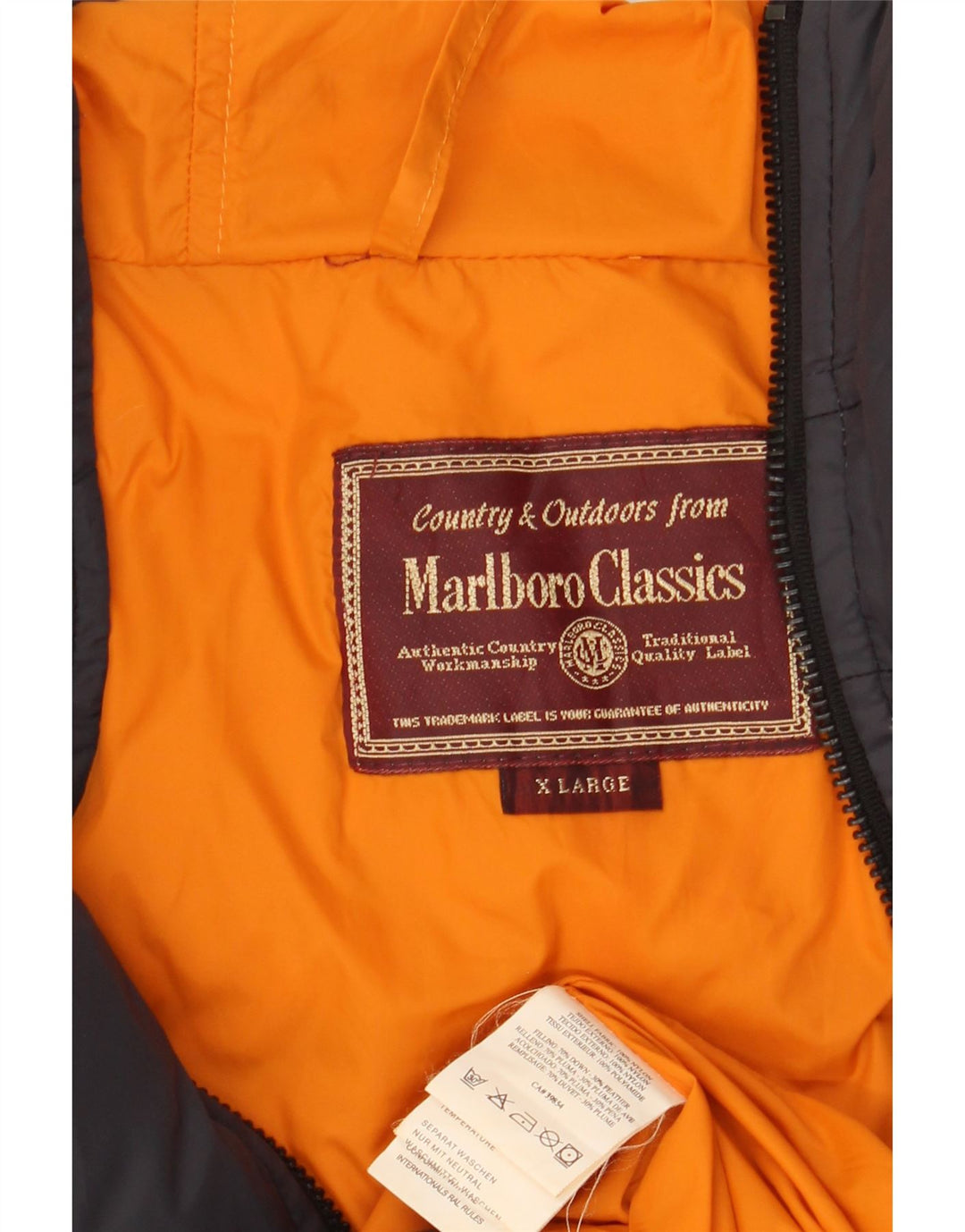 MARLBORO CLASSICS Veste matelassée à capuche pour homme UK 42 XL Noir Colourblock