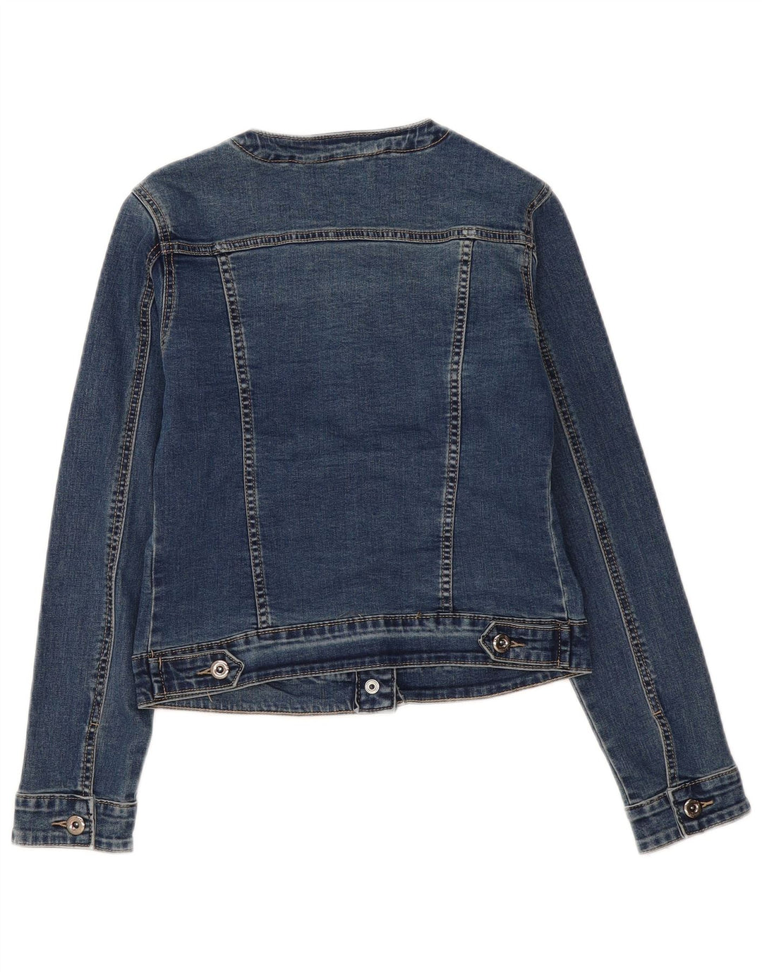 veste en denim crop femme vintage UK 12 coton bleu marine moyen
