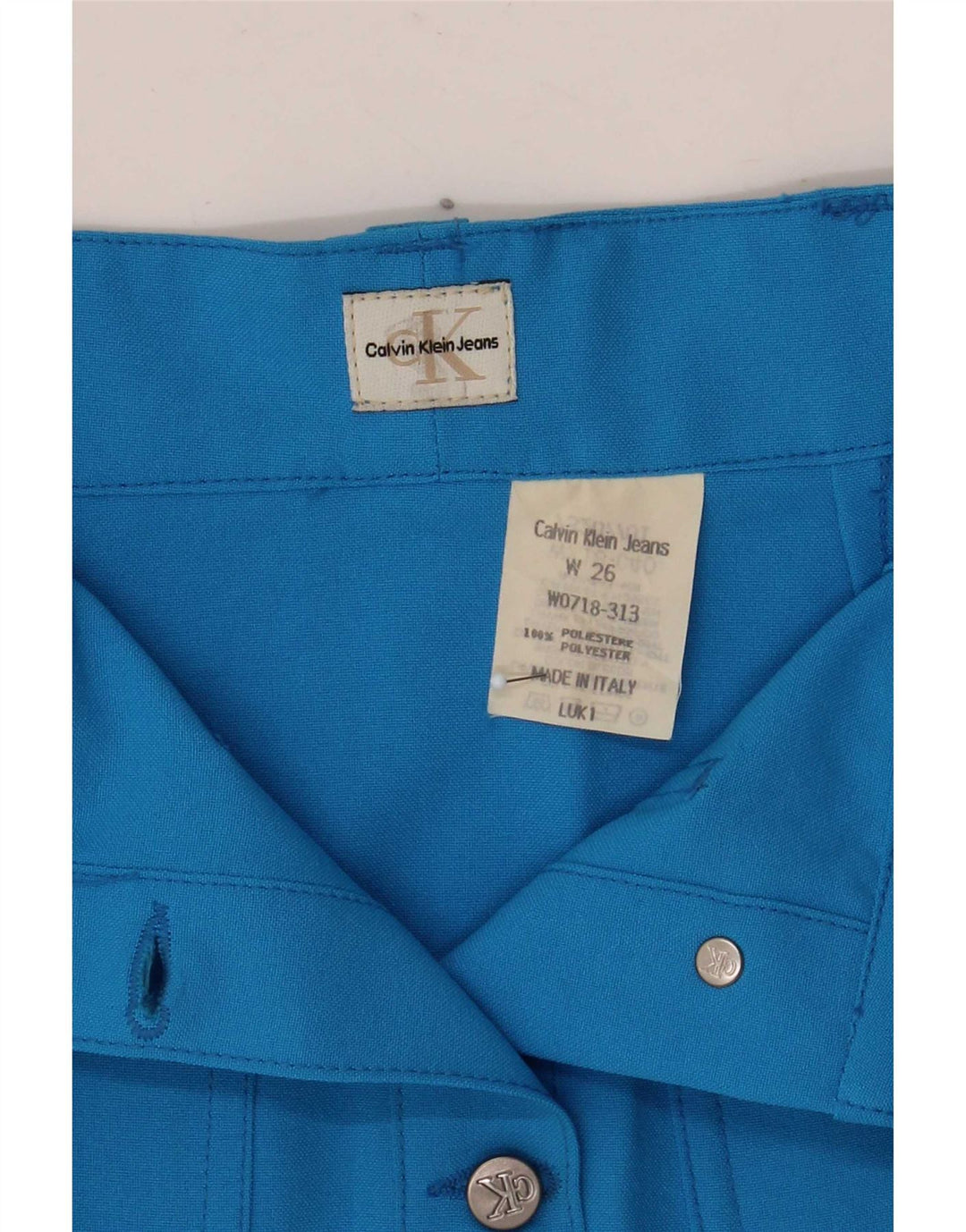Calvin Klein Mini jupe femme W26 petit bleu polyester