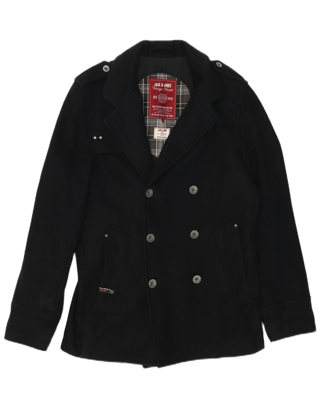 Jack & Jones Caban pour homme UK 40 Large Noir