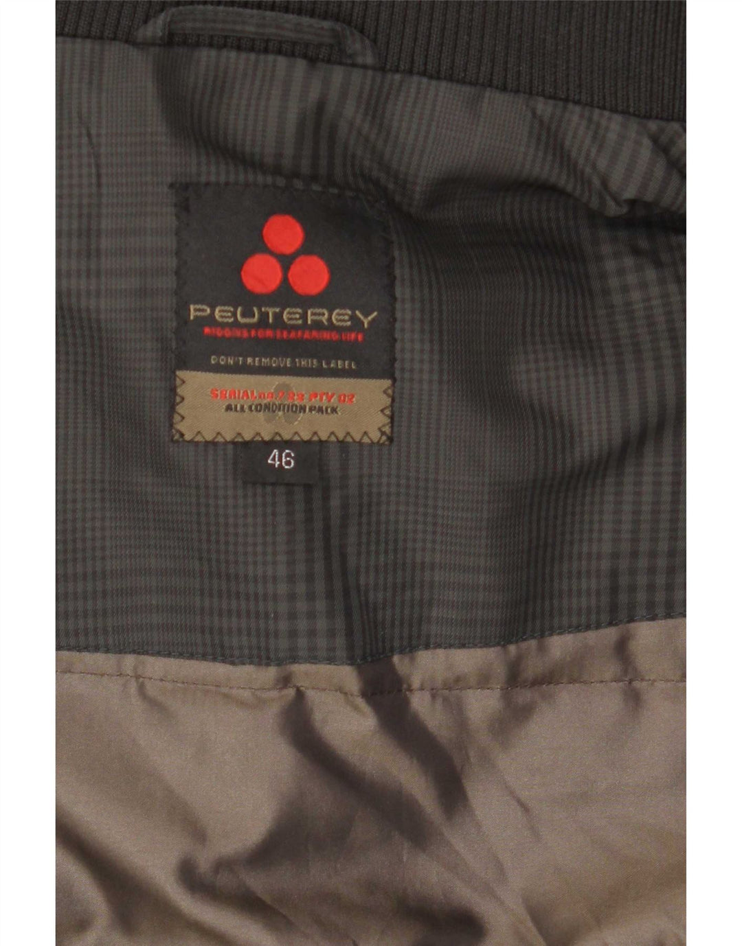 PEUTEREY Veste Bomber Bomber Homme IT 46 Petit Gris Pied-de-Poule Polyamide