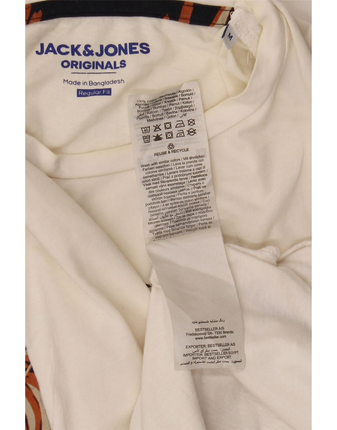 Jack & Jones T-Shirt Regular Fit Graphique Homme Blanc Floral Moyen