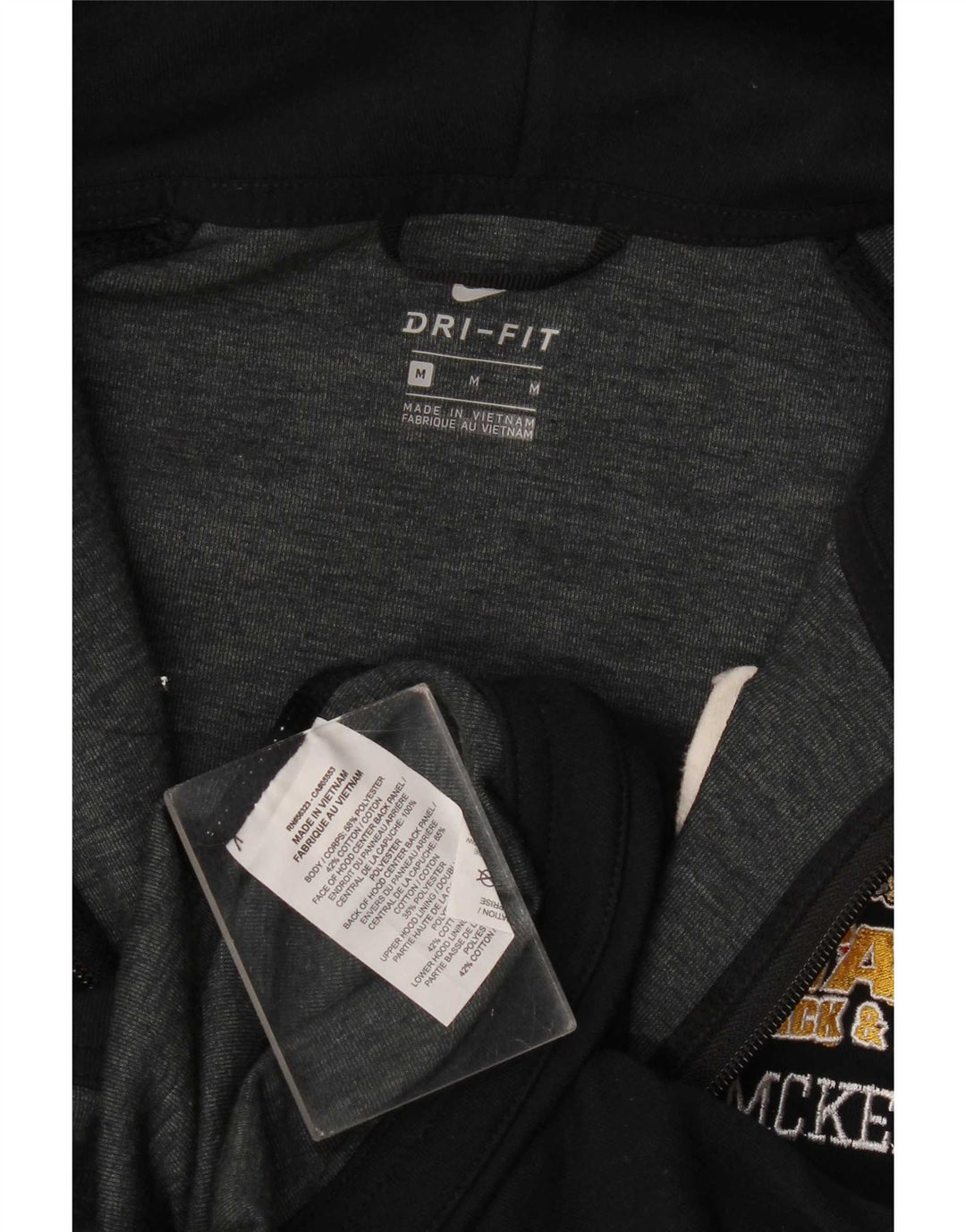 Nike Femme Dri Fit Graphic Zip Sweat à capuche UK 12 Noir Moyen Polyester