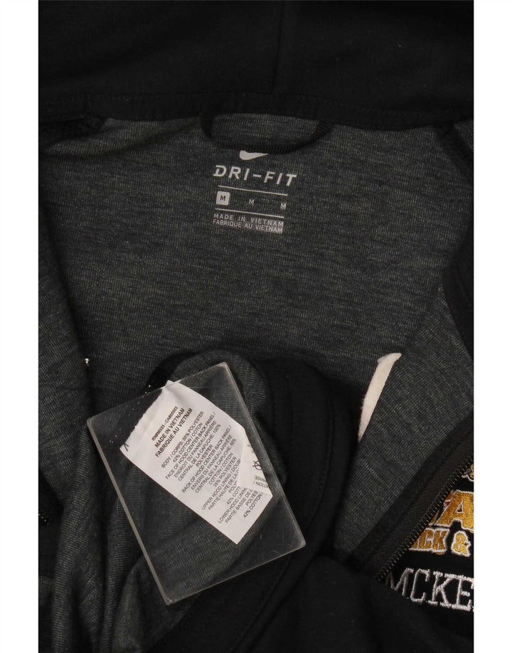 Nike Femme Dri Fit Graphic Zip Sweat à capuche UK 12 Noir Moyen Polyester
