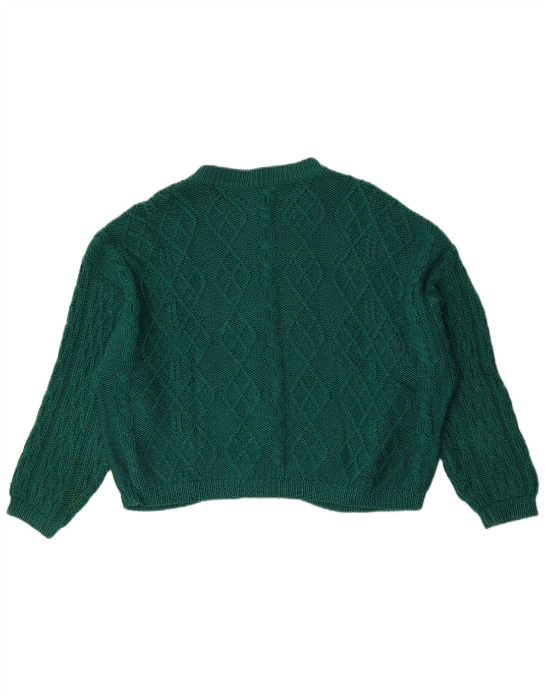 Benetton Cardigan Femme Pull UK 16 Large Vert Laine